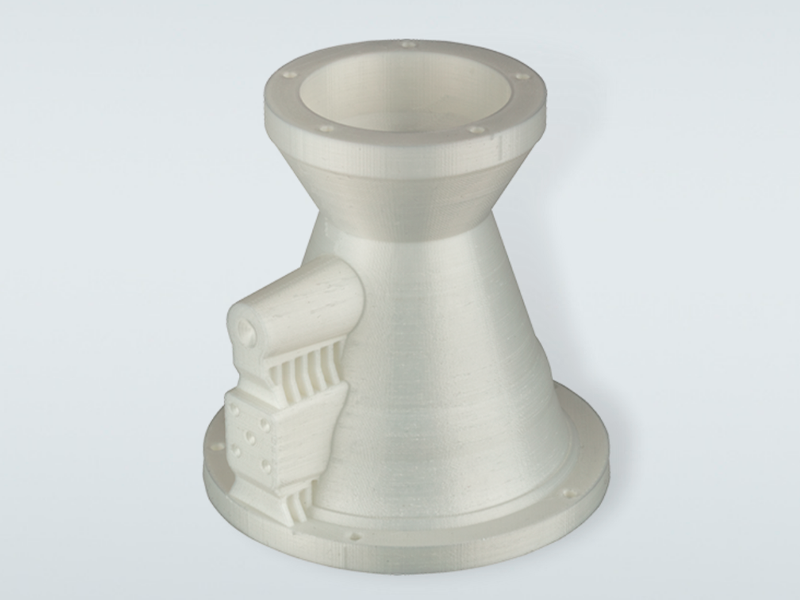 Peça impressa em 3D com o filamento BASF Ultrafuse PLA PRO1 em alvo natural